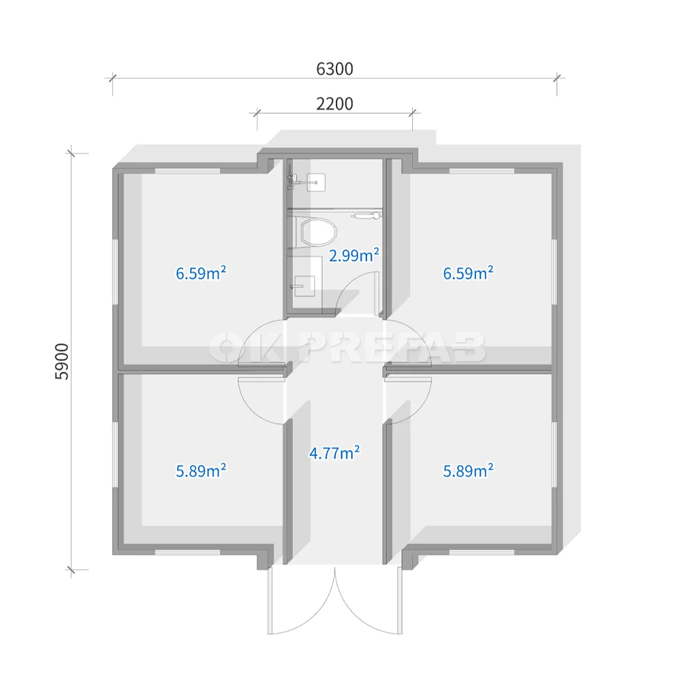 20ft-4room