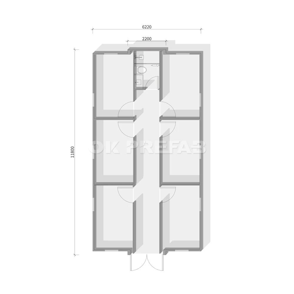 40ft -6room