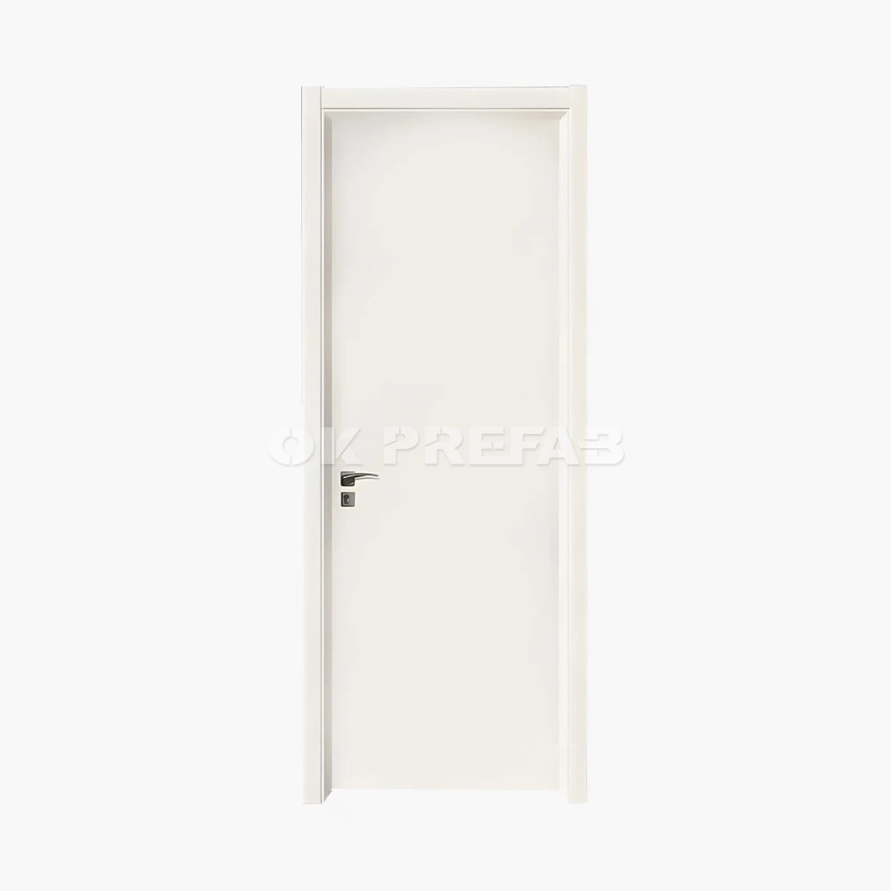 White aluminum frame inside wooden door